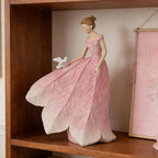 Guichifun Fairy Statue Collection Home Decoration - Pink Leaf Angel Girls Resin Home Garden Decor for Outside or Inside Rustic Fairy Garden Figurines Gifts for Women 8.5 x 5.25 x 12 Inch