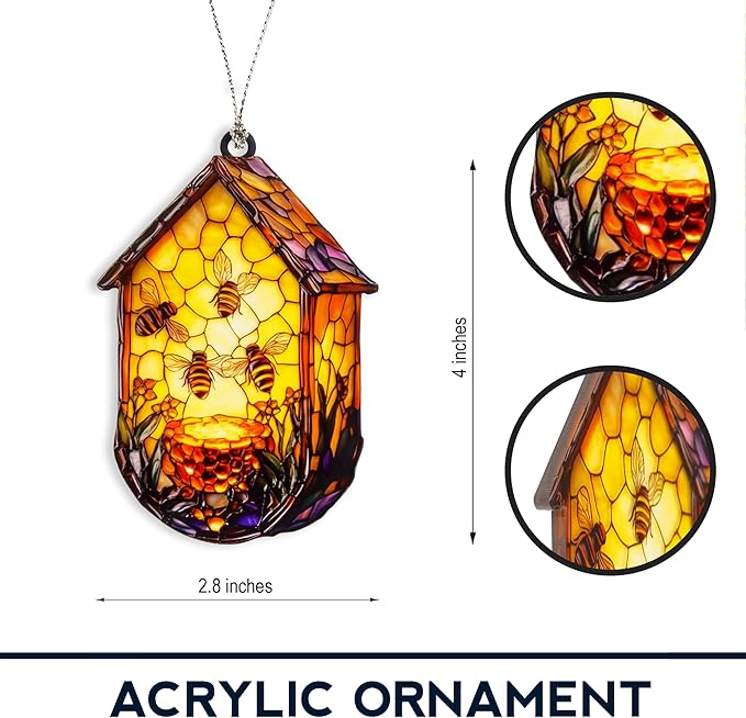Honeycomb Ornaments, Bee Ornament for Christmas Tree, Unique Bee Gifts 2026, Cute Beehive Decoration for Home and Holiday, Christmas Ornaments for Animal Lovers, Nature Inspired Hanging Ornament