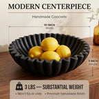 OAKOA Black Decorative Bowl for Home Decor - Modern Fruit Bowl for Kitchen Counter - Black Bowl Decor - Centerpiece Bowl - Organic Modern Decor