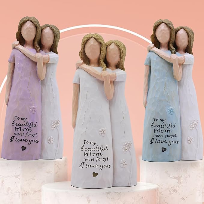 Mom Birthday Gifts from Daughter, Birthday Gift for Mom from Daughter, Valentines Day Gifts for Moms, Sculpted Hand-Painted Figurine