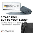 THERABAND Resistance Bands, 6 Yard Roll Professional Latex Elastic Band For Upper & Lower Body, Core Exercise, Physical Therapy, Pilates, Home Workouts, Rehab, Black, Special Heavy, Level 6