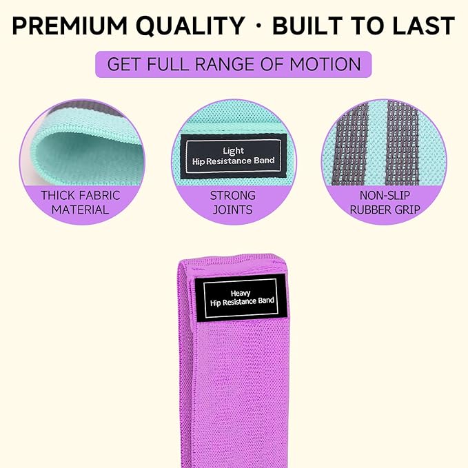 Resistance Bands, Fabric Workout Bands for Women & Men