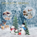 Snow Globes, Snowman Family,Glitter Water Christmas Lantern with 8 Songs, 6H Timer Battery & USB Powered Music Box,Gifts for Men and Kids, Indoor Christmas Decorations
