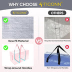 TICONN 2 Pack Extra Large Moving Bags Heavy Duty with Zippers & Carrying Handles, Durable Storage Bags Moving Boxes for Closet Organizers and Storage (2 Pack, Coral)