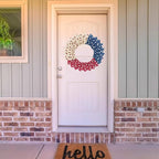 Patriotic Wreath for Front Door Red White Blue Wreath 4th of July Wreaths for Door Wall Memorial Day Decor Independence Day Hanging Decoration for Outside Home Farmhouse Holiday (Little Star)