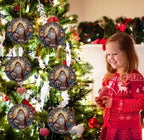 Christmas Ornaments, Stained Glass Style, Round Fun Acrylic Decoration Gifts (Christmas Tree)