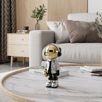 EZ4ENCE Small Figurine Statue Astronaut Sculpture Decor,Sculpture for Home Decor,Arts Silver Shelf Decoration,Cool Metal Mask Table Decor,Mini Ornament