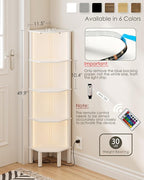 Corner Shelf Stand, 5 Tier Corner Bookshelf with Led Light,Corner Furniture for Bedroom Display Corner Shelf for Small Space,Wood Shelves with Storage Rack for Living Room,Office,White