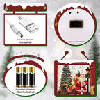 Christmas Snow Globe with Santa Claus Gifts - Lighted Musical Snow Globe Christmas Decorations with Timer, Swirling Glitter, Battery/USB Powered, Holiday Decor(Santa Claus Boots)