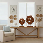 WELLAND Set of 2 Irregular Teak Sculptures