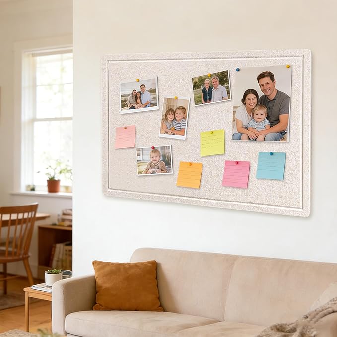 Cork Board Alternative, Decorative Foldable Felt Bulletin Board 24 * 16 Inches, Alternative Photo Board Self-Adhesive Vision Board, Decorative Pin Board (Rectangle Light Camel)