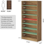 Tribesigns 2PCS Tall Shoe Cabinet, 9 Tiers 40-45 Pairs Heavy Duty Wood Freestanding Shoe Storage Cabinet, 70.8'' Tall Shoe Cabinet with Open Storage for Entryway (2, Light Brown)