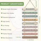 Yookeer Mental Health Reminders Wall Decors Wooden Hanging Art Counseling Room Decor Positive Psychology Affirmations Feelings Pediments for Home Counseling Office(Bright Color,English Style)