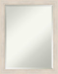 Amanti Art White Wall Mirror 27x21 Hardwood White Wash Narrow Rectangle Bathroom Mirror for Wall Decor Living Room, Medium Country Rustic Wood Frame, Hangs Horizonally and Vertically, Bathroom Decor,