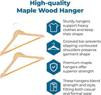 Honey-Can-Do Sturdy Maple Wood Hangers – Non-Slip Grooved Bar, Perfect for Shirts and Suits, Durable & Stylish, (Pack of 72)