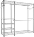 Simple Trending Heavy Duty Clothing Rack Loads 450 LBS, Garment Racks with Adjustable Shelves for Hanging Clothes, Metal Wardrobe Closet, Chrome