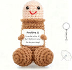 Emotional Support Positive Crochet Animals Pickle Funny Gag Doll Gifts for Adult Men Women Friends, Weird Things Stuff Desk Decor
