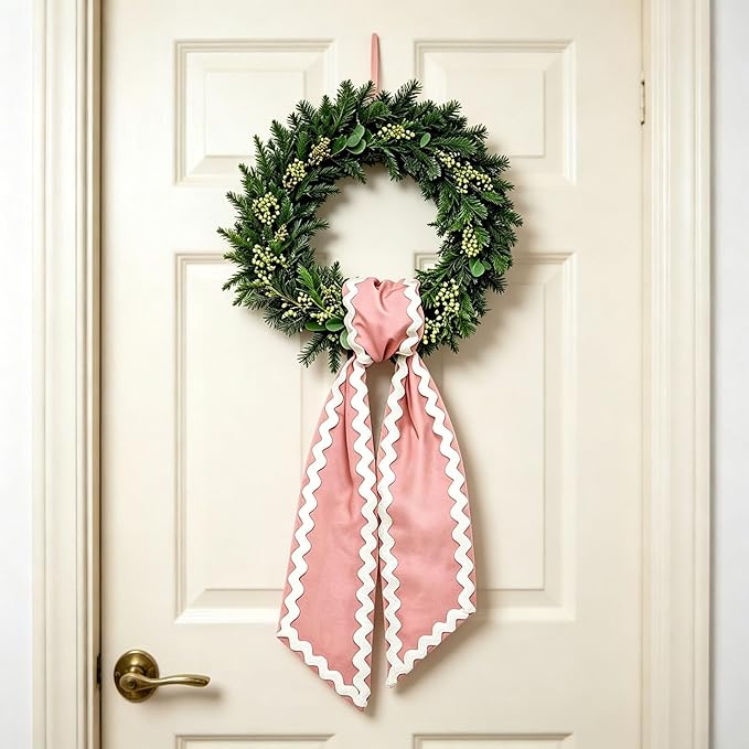 of Decorative Door Swag with Beautiful Scalloped Design Instantly Brightens Entryways and Living Space Trim Garlands Ribbons