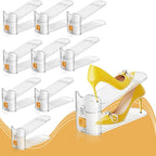 Shoe Slots Organizer for Closet, Shoe Stacker Organizer Double Layer Stack Shoe Rack, Shoe Display Shelf 50% Space Saver Storage Holder for Closet, 10PACK