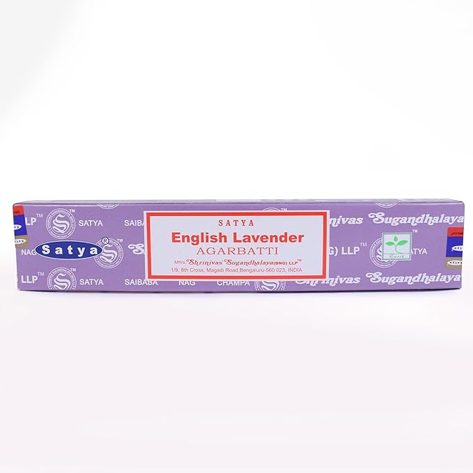 Nag Champa Incense Stick Packs - Hand Rolled & Non-Toxic - Perfect for Meditation and Yoga - Home Fragrance Gift Pack - 15g, Set of 12 Packs (English Lavender)