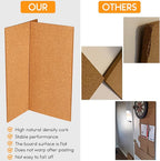 TUPARKA 6 Pack Cork Board Bulletin Boards 17"x8" - 1/4" Self-Adhesive Corkboards for Wall With 100 Push Pins, Square Cork Tiles for Home, School, Office Decorative
