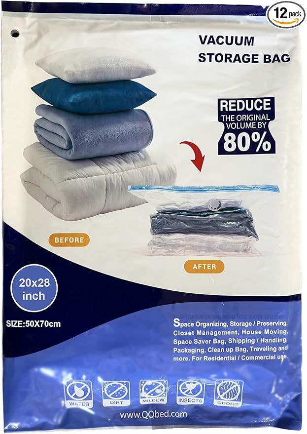12 Medium Size 28"X20" Vacuum Storage Bags for Storage Organization