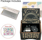Pursuestar Somewhere Over The Rainbow Wind Up Music Box, Vintage Engraved Wood Mechanism Musical Gifts for Mother's Day Valentine's Day Christmas Thanksgiving