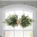Greenery Swag, 24inch Artificial Olive Branches Swags with Bow, Summer Eucalyptus Wreath for Wedding Arch Party Wall Home Garden Decorations