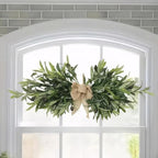 Greenery Swag, 24inch Artificial Olive Branches Swags with Bow, Summer Eucalyptus Wreath for Wedding Arch Party Wall Home Garden Decorations