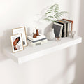Venusmiles Floating Shelves for Wall, 36 Inch Wide x 12 Inch Deep Floating Shelves, Long Wood Floating Wall Shelf Shelves for Living Room Bathroom Bedroom Kitchen Home - (White, 36" W x 12" D x 2" H)
