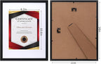 Lyeasw 8.5x11 Picture Frame Black 15 Pack, Display 8.5x11 Certificate with Mat or 11x14 Picture without Mat, Multi Award Diploma Document Frame for Wall or Tabletop