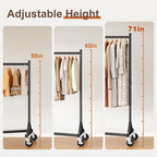 HOKEEPER Commercial Z Base Garment Rack Hold 500LBS Heavy Duty Clothing Rack Adjustable Rolling Clothes Rack for Hanging Clothes Racks on Wheels Portable Z Rack, Black