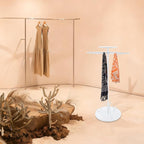 Scarf Display Stand, Commercial Hijab Organizer with 30 Rods, 360°Rotation Scarf Holder Display Rack Organizer for Boutique Retail Store, Apartment, Home Use (White, 27.6'')