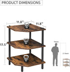 Desktop Corner Stand Shelf for Storage, 3 Tier Corner Shelf Organizer, Rustic Brown Rack for Small Spaces, Bedroom, Home Office, Kitchen, Bathroom