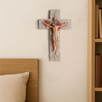 Rlcvecv Crucifix Wall Cross,Jesus Wall Art Cross Decor Catholic Gifts,Religious Crosses for Home Decor
