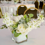 Set of 6 Square Glass Vases 4" x 4" x 4", Clear Flower Vase, Plant Terrarium, Candle Holder for Wedding Centerpiece, Office Decorations, Home Décor, Parties and Events