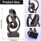 DOVDOV Abstract Bronze Rope Knot Statue, Geometric Decor, Living Room Coffee Table Bookshelf countertop Bronze Decor, Office Coffee Table entryway entryway Desktop Decor.