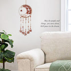 Red Gemstone Dream Catcher 7 Chakras Tree of Life Moon Dream Catchers with Healing Crystal Stones Handmade Suncatcher Dreamcatcher Wall Decor for Adults Living Room,Bedroom,Garden,Bless Gift