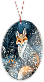 Fox Christmas Ornament 2026, Dated Christmas Ornament 2025, Fantasy Botanical Fox Ornament, Unique Winter Holiday Decoration, Nature Inspired Gifts for Women, Forest Creature Ornament