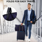 BALEINE 1PK Heavy Duty Garment Bag with Shoe Storage Travel Bag for Dresses, Suit, Coats Travel Essential (43", Blue)