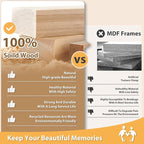 Egofine 8x10 Picture Frames Set of 4, Made of Solid Wood Covered by Plexiglass 4x6 and 5x7 with Mat or 8x10 without Mat, for Table Top Display and Wall Mounting Photo Frame Oak Wood