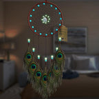 Dream Catchers Kids Room Wall Decor Dreamcatcher Handmade Peacock Feather for Girls Boys Bedroom Decoration Gift