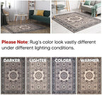 Keen Home Design 2x12 Rug - Machine Washable Runner Rug with Non-Slip Backing, Ideal for Hallway, Entryway, Kitchen, Laundry Room - Vintage, Easy Clean, Durable, Low Pile - (2'6" x 12')
