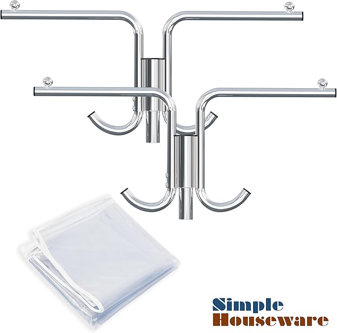 Simple Houseware Cover and Tube Bracket for SimpleHouseware Z-Base Garment Rack (Garment Rack NOT Included)