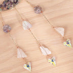 Mini Cobblestone Color Crescent Moon Crystals Sun Catcher Dream Catchers Gemstone Suncatcher with Heart Ornament Handmade Dreamcatcher Wall Decor for Adults Girls Bedroom Wedding Garden Bless Gift
