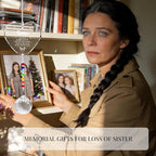 Sympathy Gifts for Loss of Loved One, Crystal Sun Catcher Rainbow Maker, Condolence Memorial for Loss of Mom Dad Dog (Sister -Type B)