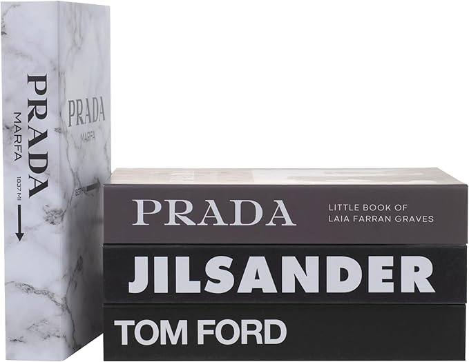PROBENEX Marble Large | 4 PCS Faux Decorative Books for Home Decor | Not Real Books (Cardboard Boxes) | Coffee Table, Bookshelf & Shelf Styling Display Props for Living Room, Office