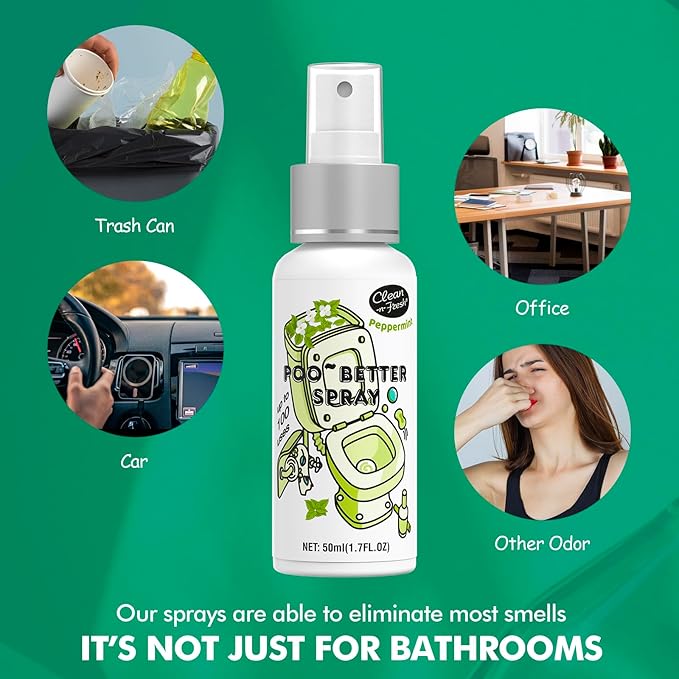 Clean-n-Fresh Toilet Spray, Variety 3 Pack -Lavender, Orange Splash, Peppermint, Bathroom & Toilet Odor Deodorizer, Travel Essentials, Up to 300 Uses, 5.1 Fl Oz