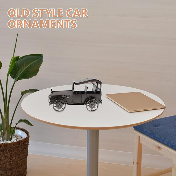 Metal Antique Car Model: Collectible Vintage Vehicle Collections Ornament - Tabletop Art Display Car Decor for Bar Home Interior Scene