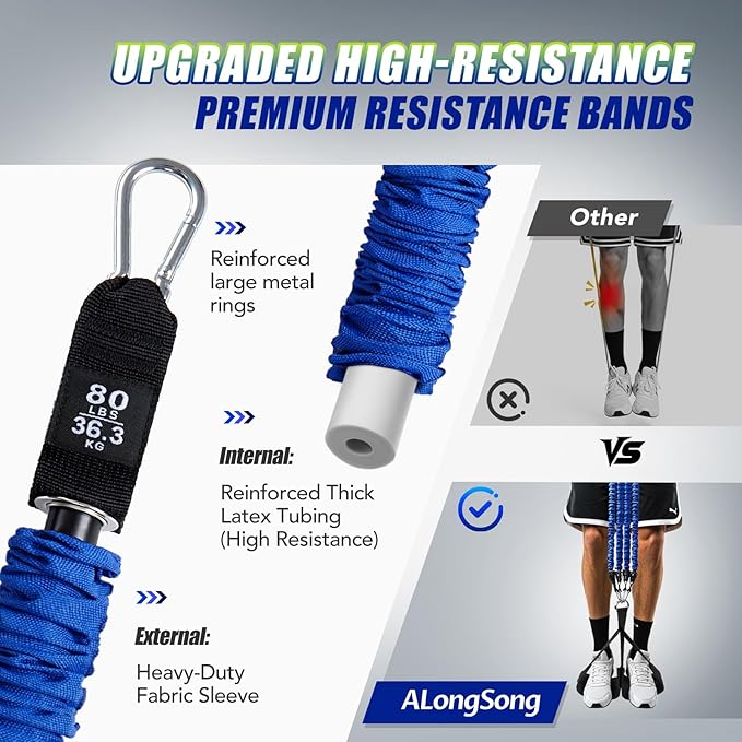 Pull Up Assistance Bands with Foot Support Pedal - Upgraded Heavy Duty Resistance Bands Adjustable Weight/Height with 80Lbs Bands&Measured Strap for Strength Training Home Gym